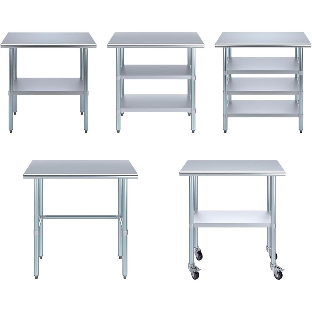 Commercial Kitchen Prep Table - طاولة من الفولاذ المقاوم للصدأ +