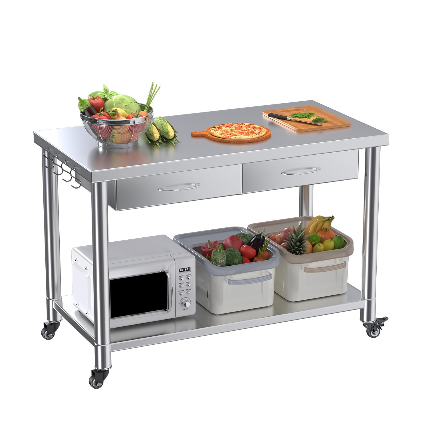 Commercial Kitchen Prep Table - طاولة من الفولاذ المقاوم للصدأ مع
