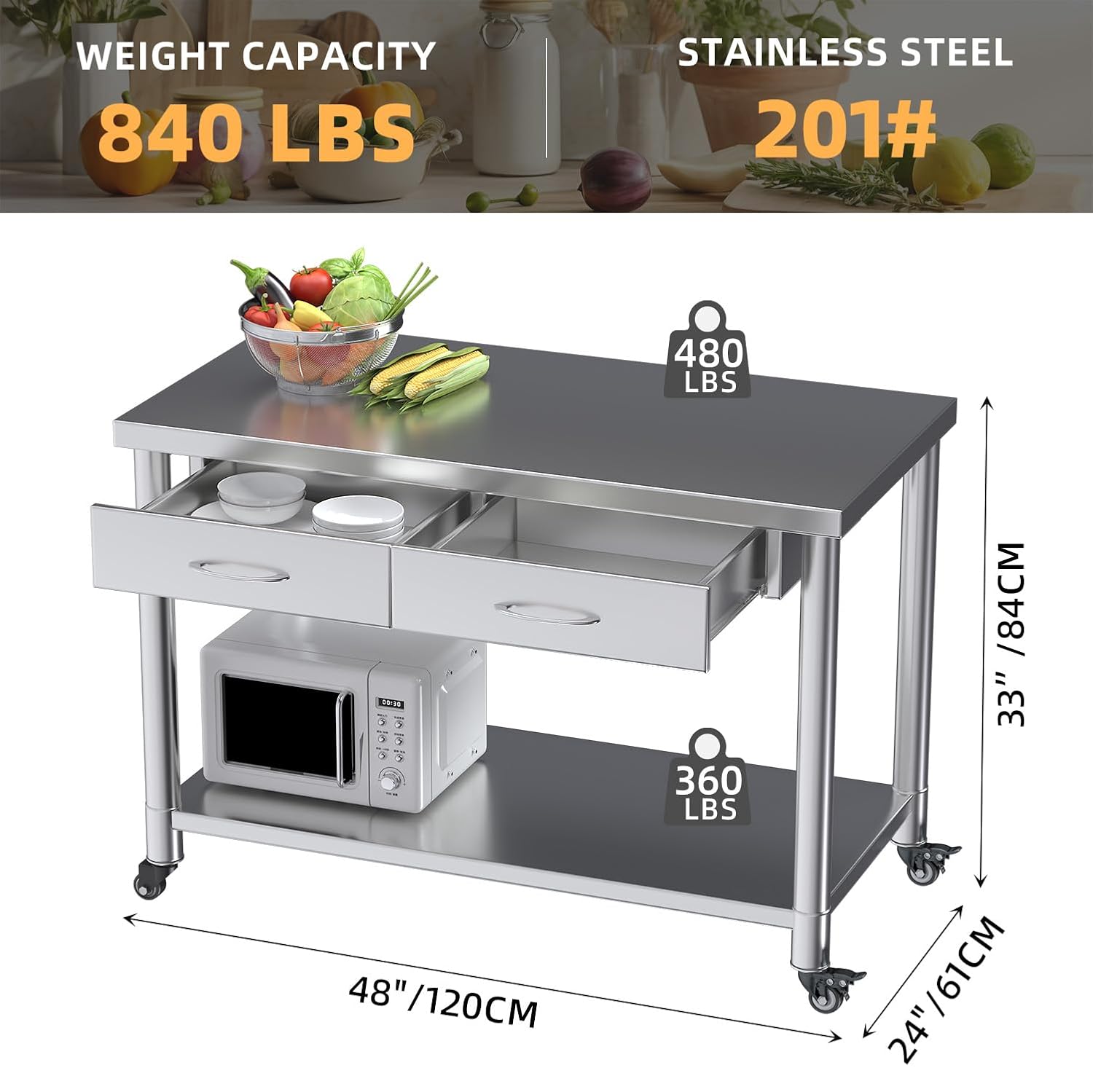 طاولة من الفولاذ المقاوم للصدأ - مراجعة Commercial Kitchen Prep Table وسعره